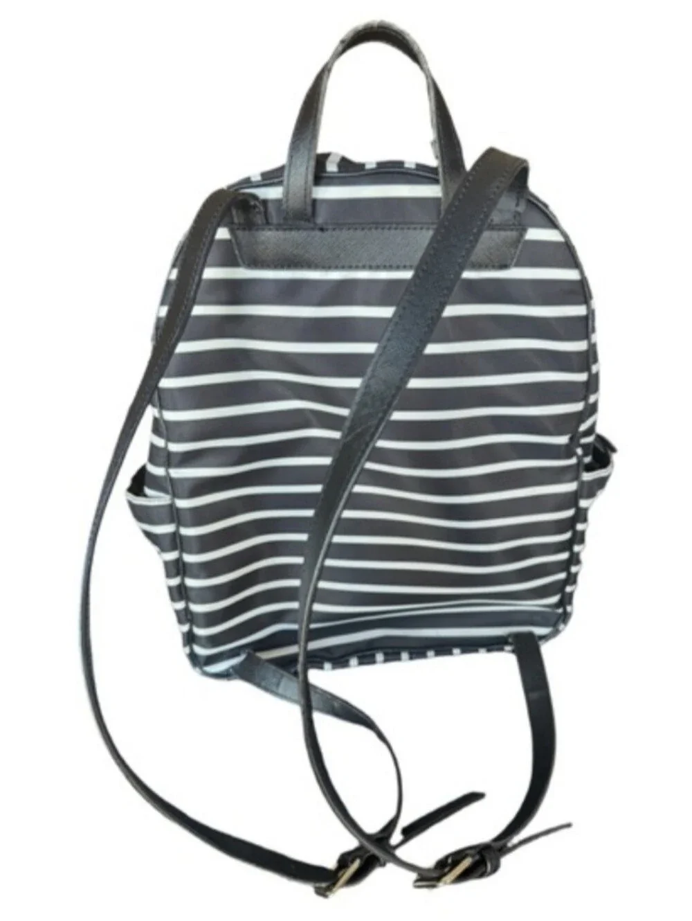 REHAB Kate Spade Black & White Striped Backpack EUC